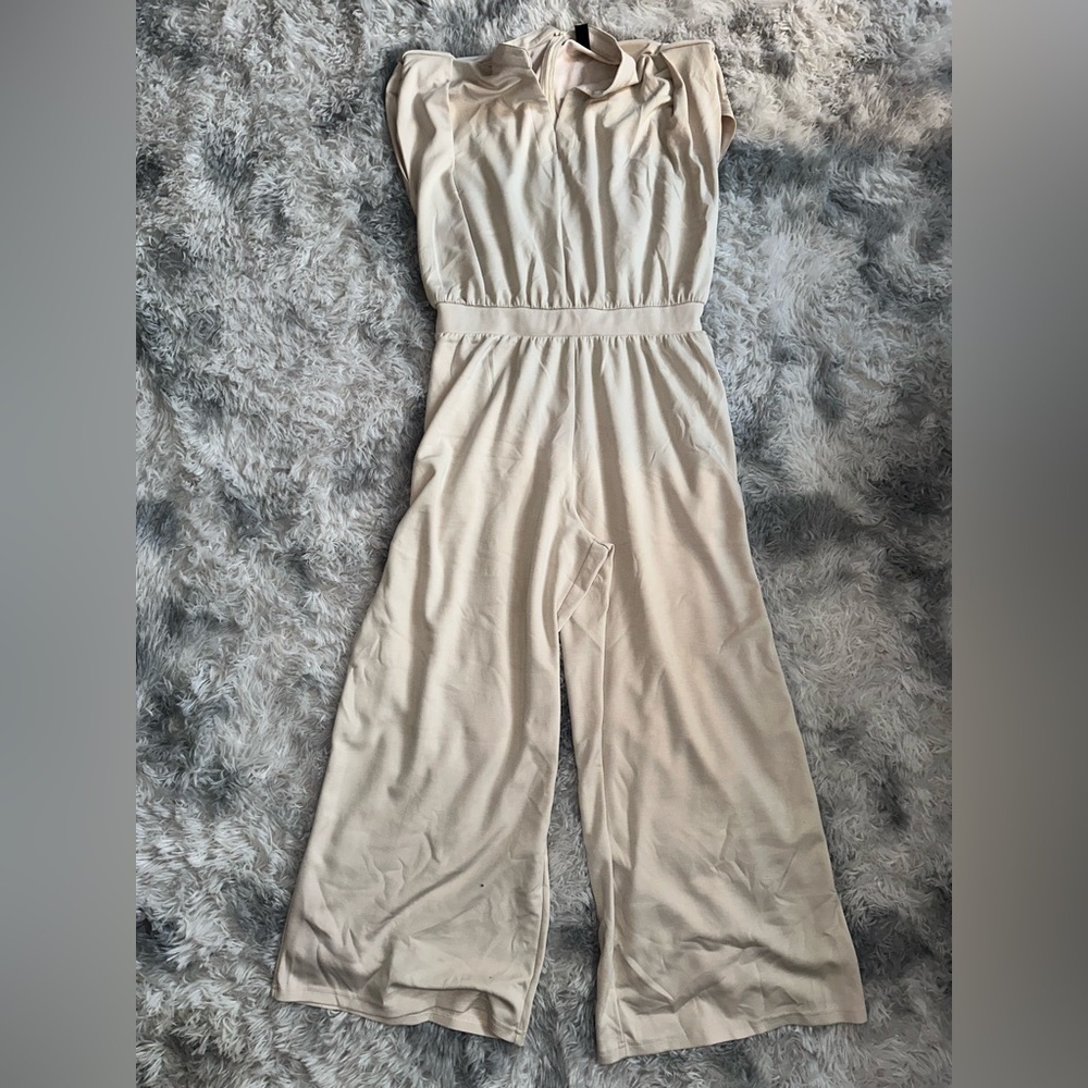 Cider Soft Cream One Piece Jumpsuit Sleeveless - EUC Size XL